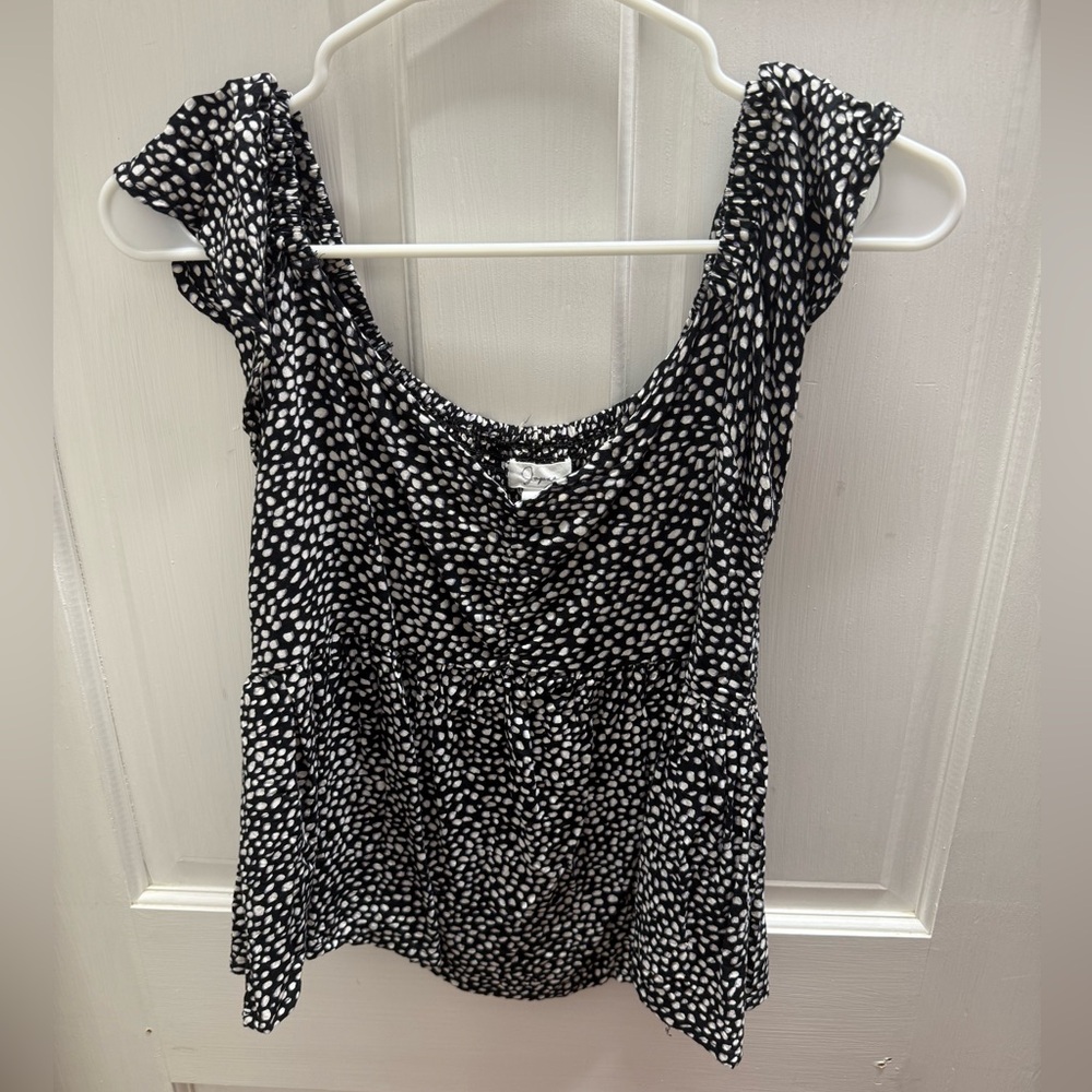 Black and White Polka Dot Women's Top